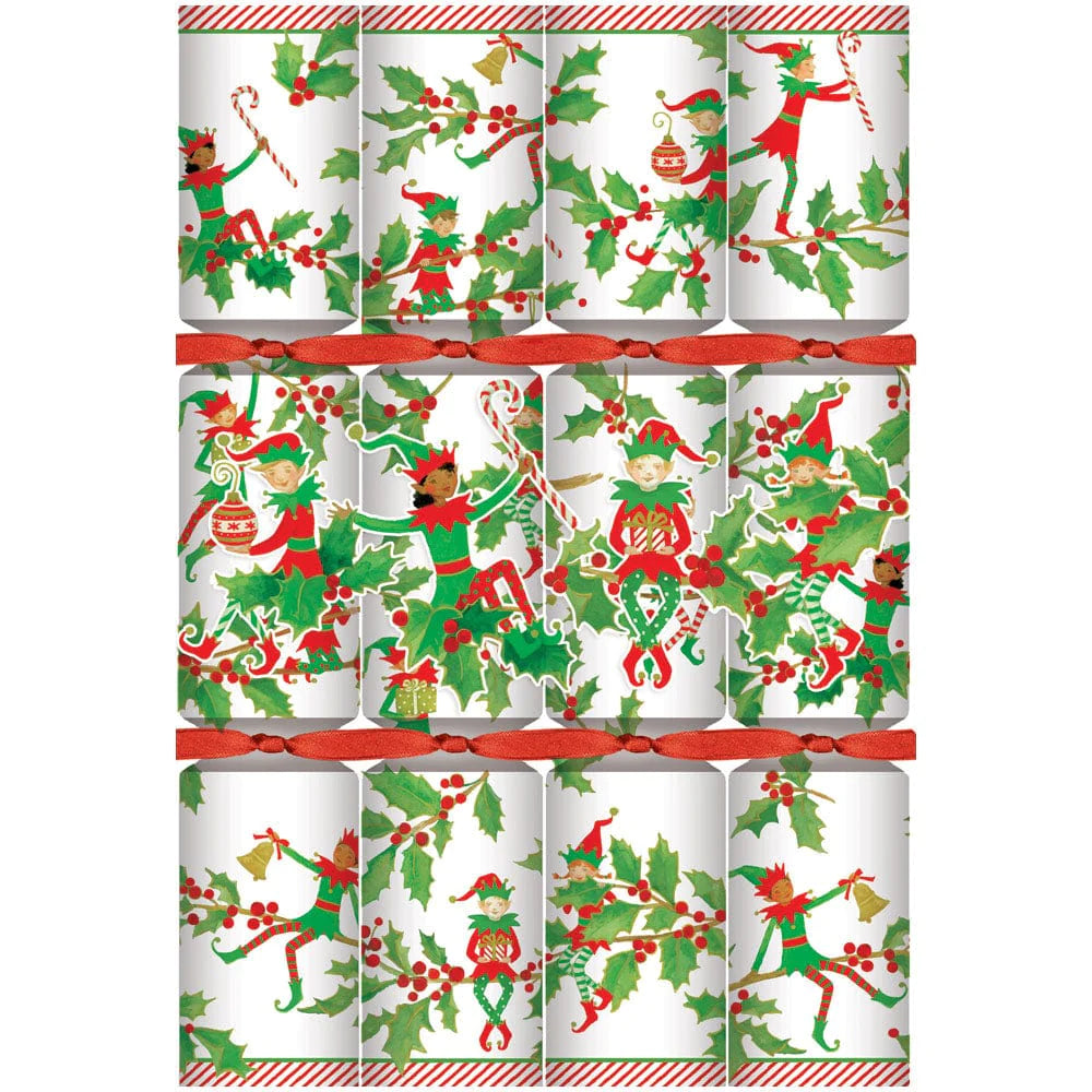 Caspari Jingle Alver Christmas Crackers / Smellbongbong - 8 per boks