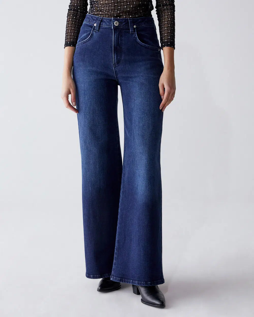 Shaft Five Organic Denim Wide leg Blå