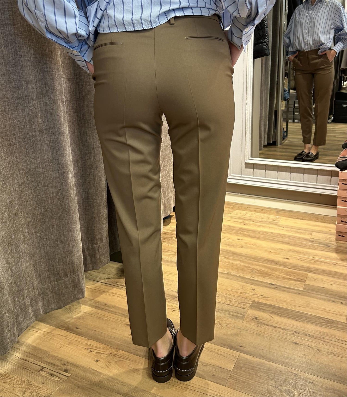 PT Torino New York ullbukse med stretch Beige