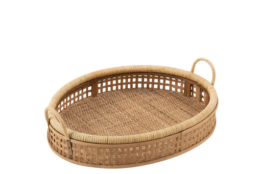 J-Line Serveringsbrett i rotting/bambus Natur Ø:57,5cm