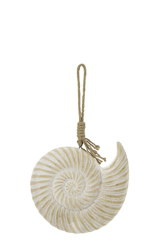 J-Line Hengeskall hvitkalket MDF/tau naturfarget H:35cm