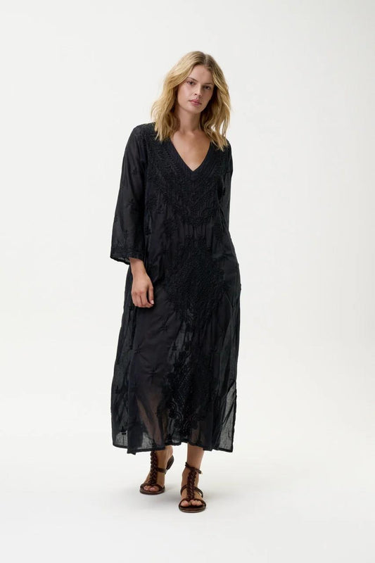 One Season Langt Goa-broderi-bomull Sort/Sort