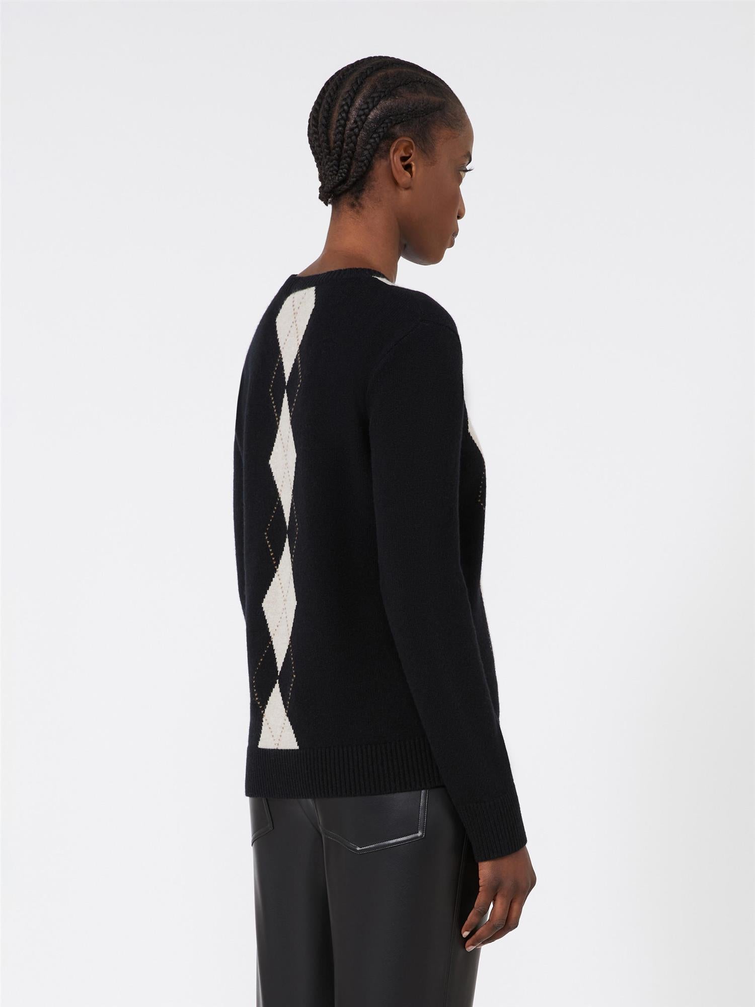 S Max Mara Soprano Argyle-ull- og kashmirgenser Sort - ZhosLaila