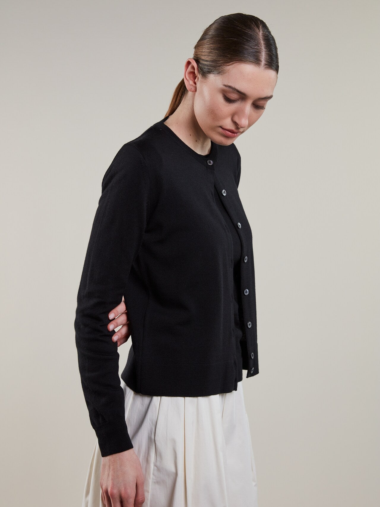 Stenstrøms Sigrid cardigan i merinoull Sort