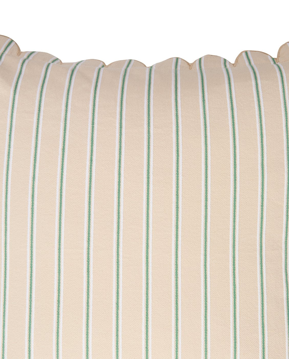 Lexington Home Stripet putetrekk i organisk bomull med muslingkant 50x50cm