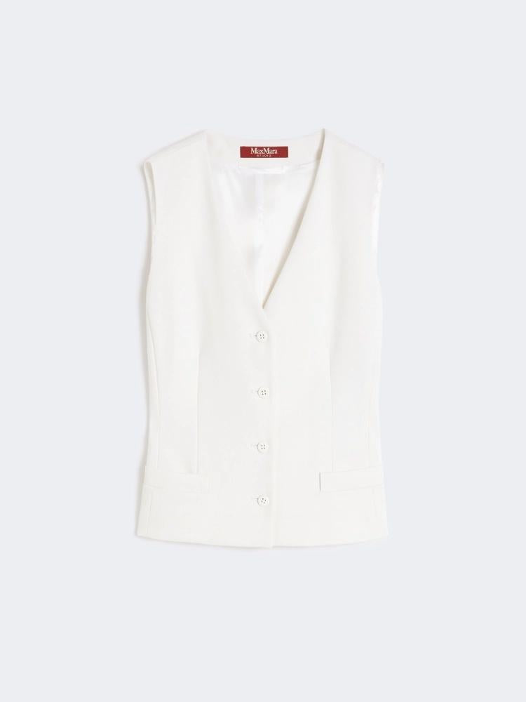 Max Mara Studio Vest i ullcrepe Hvit