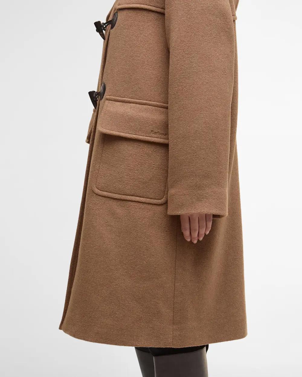 Barbour Melody ullduffelkåpe Camel