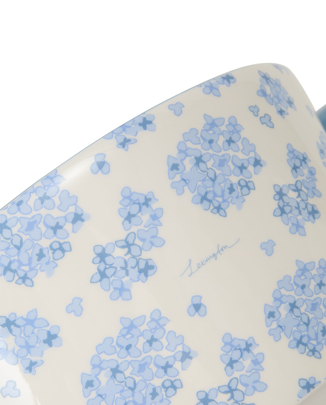 Blomsterpotte med hank i steintøy Blå/hvit Ø:30cm