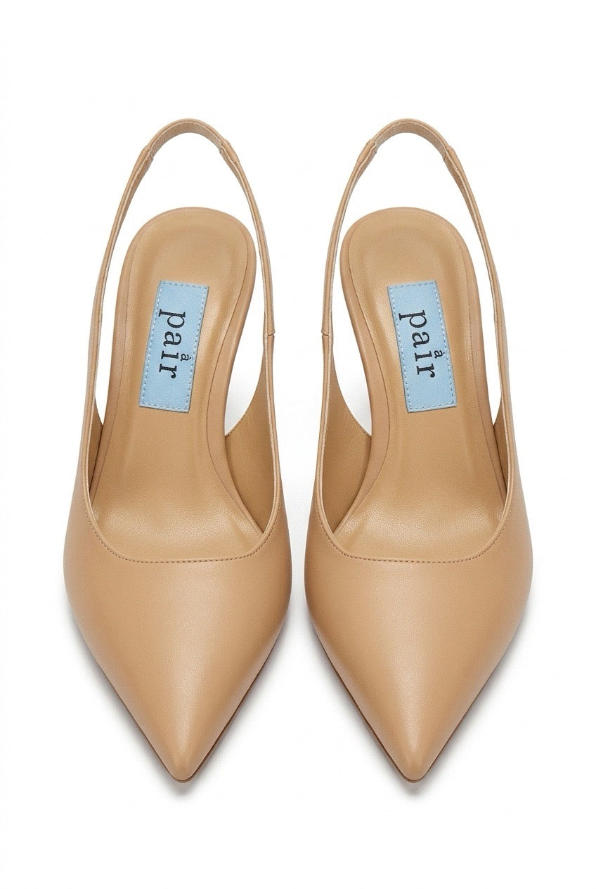 Slingback plain beige