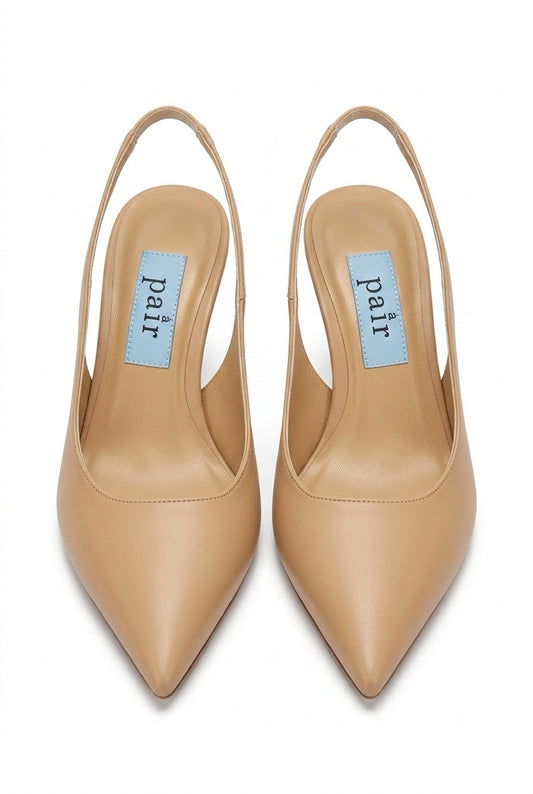 Slingback plain beige