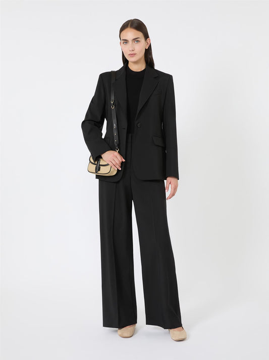 Max Mara Lamine Blazer i naturlig stretchull Sort - ZhosLaila