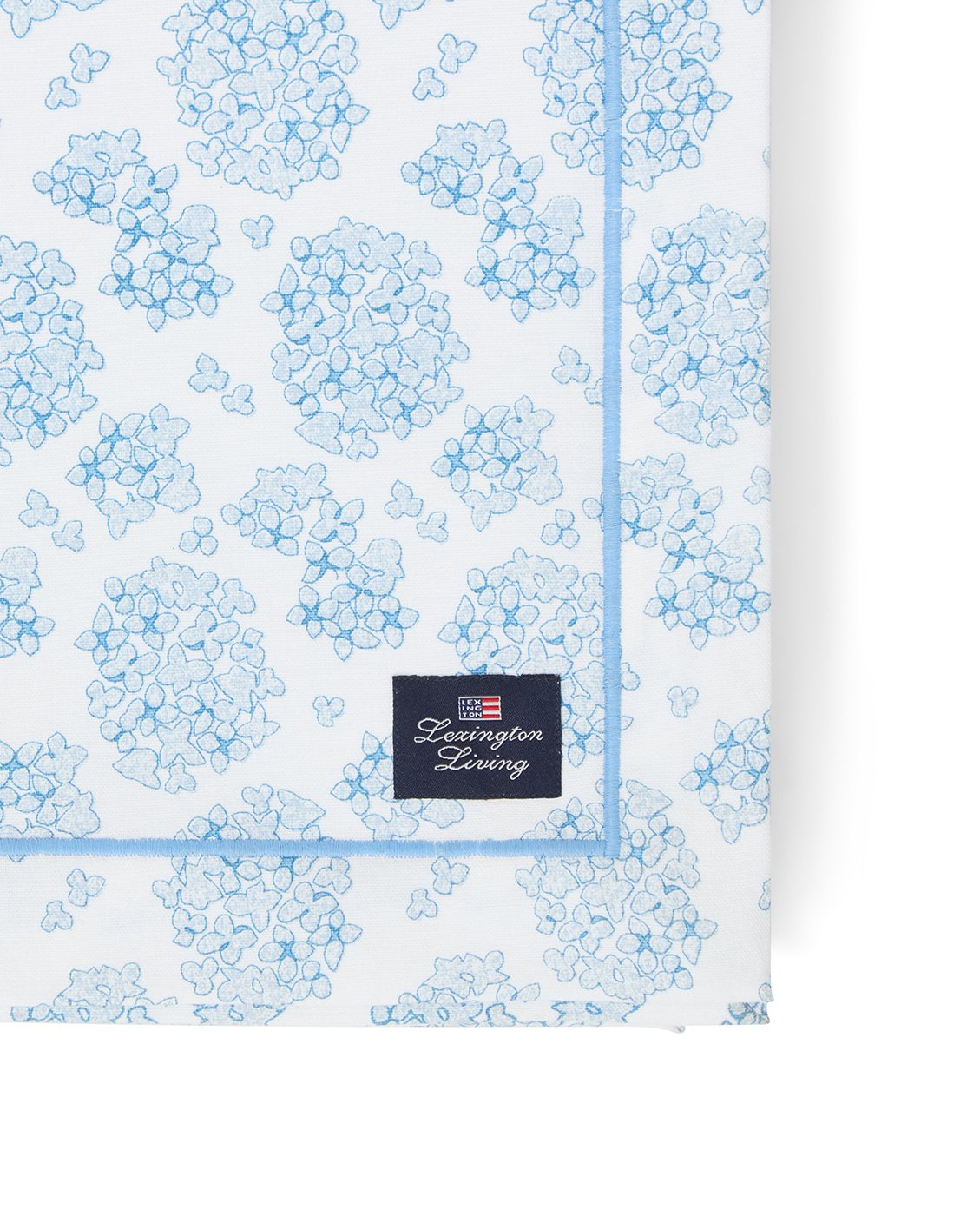 Lexington Home Blomstret økologisk bomullsduk Blå/hvit 150x250cm