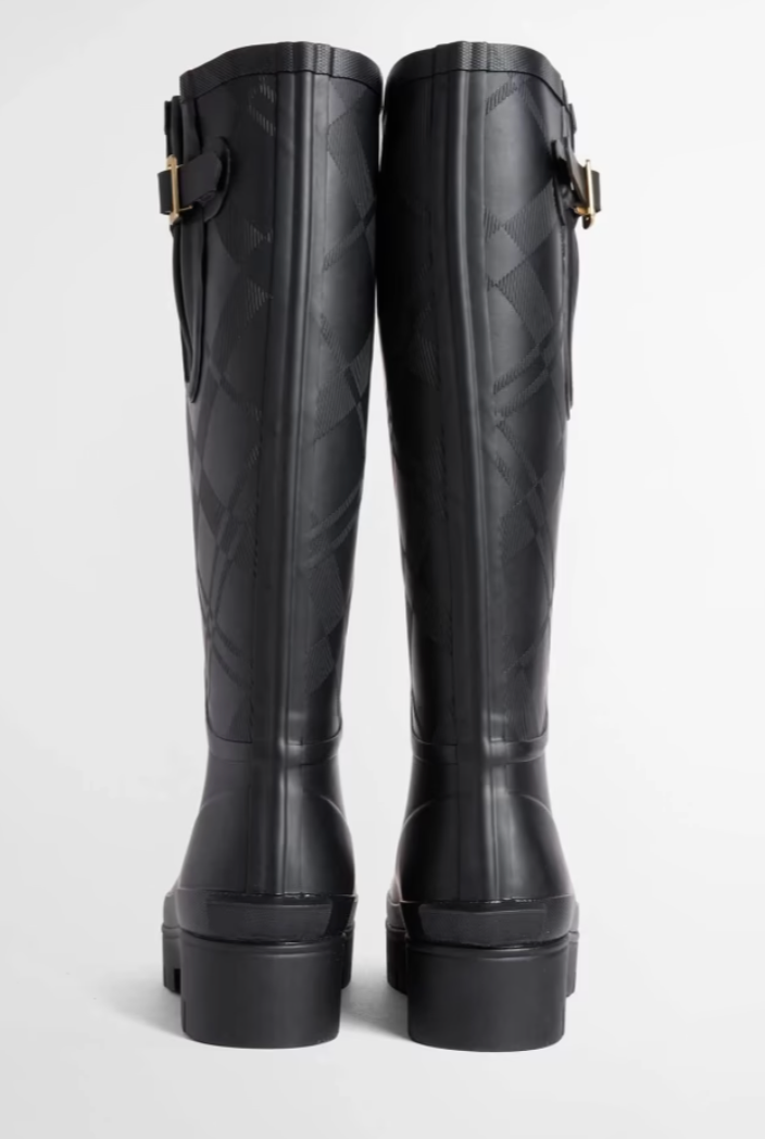 Barbour Leighton Tartan Wellingtons Sorte