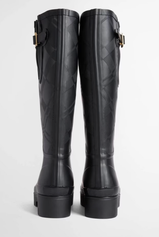 Barbour Leighton Tartan Wellingtons Sorte