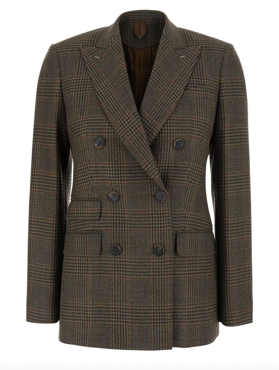 Max Mara Deserto Dobbeltspent mouliné-blazer i ulltwill