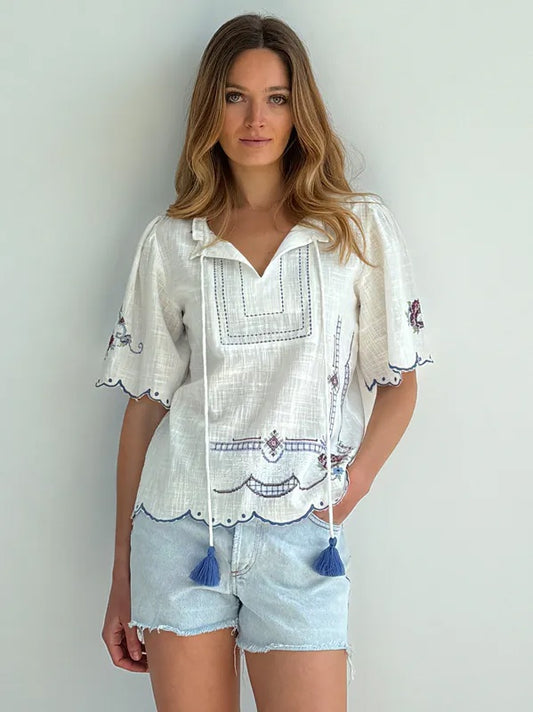 Rose & Rose Violet flower topp Hvit