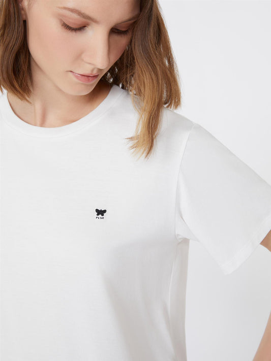 Max Mara Venaco T-skjorte i jersey med rett passform Off-White
