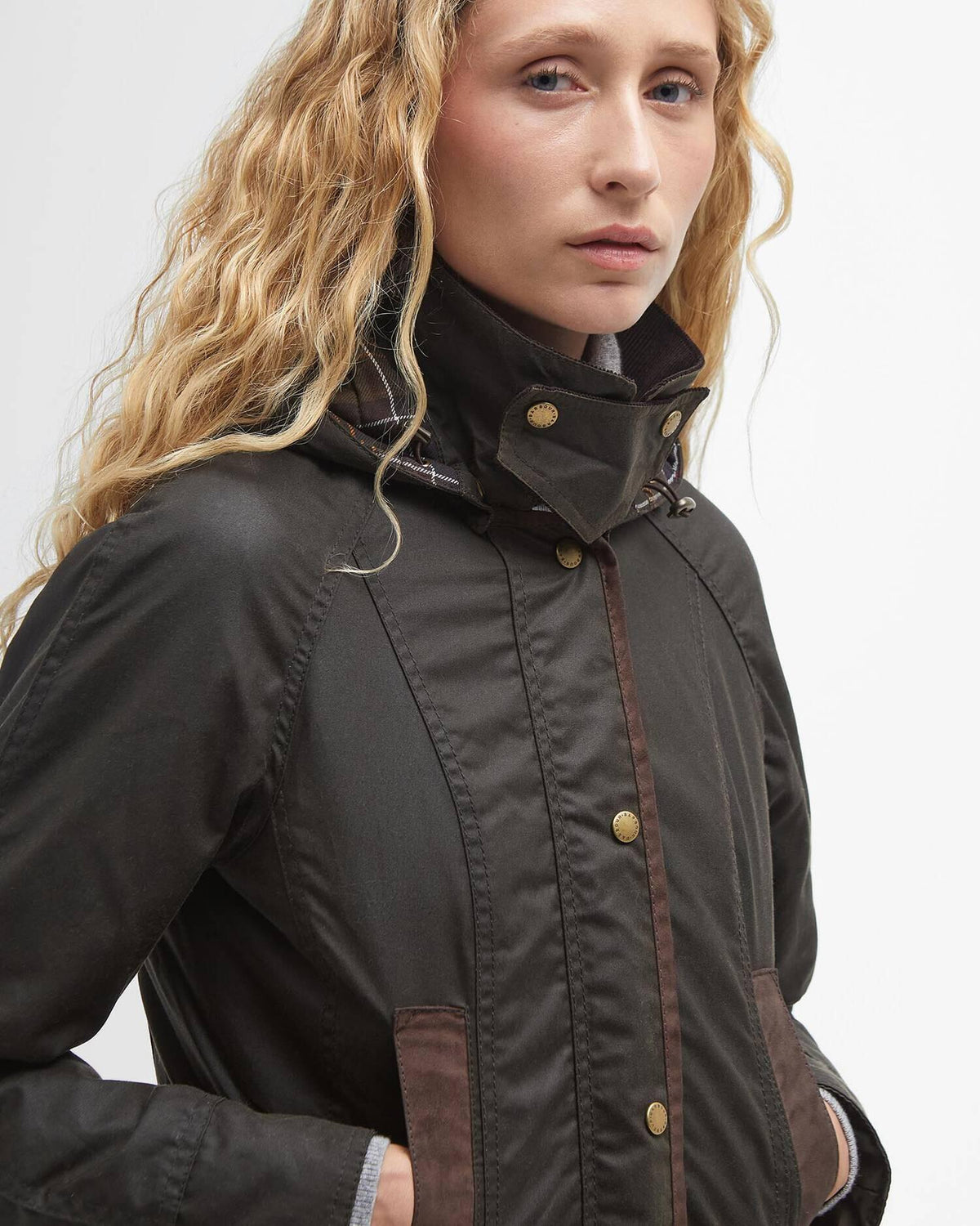 Barbour Bower Vokset Jakke Oliven