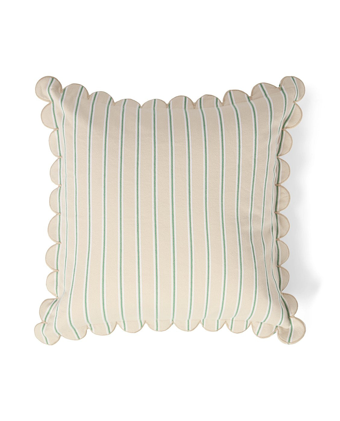 Lexington Home Stripet putetrekk i organisk bomull med muslingkant 50x50cm