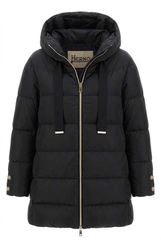 Herno Woven Half Coat Sort