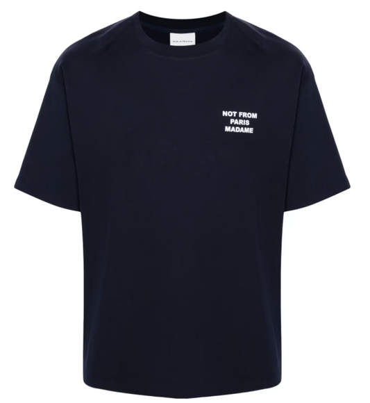 Slogan T-shirt "Not from Paris Madame" Mørkeblå