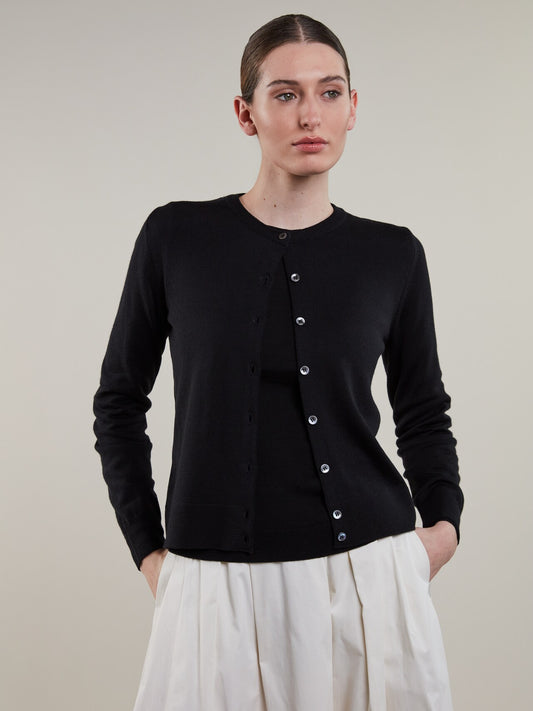 Stenstrøms Sigrid cardigan i merinoull Sort