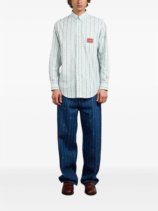 Drôle de Monsieur La Chemise Fleurs Tressées Lyseblå