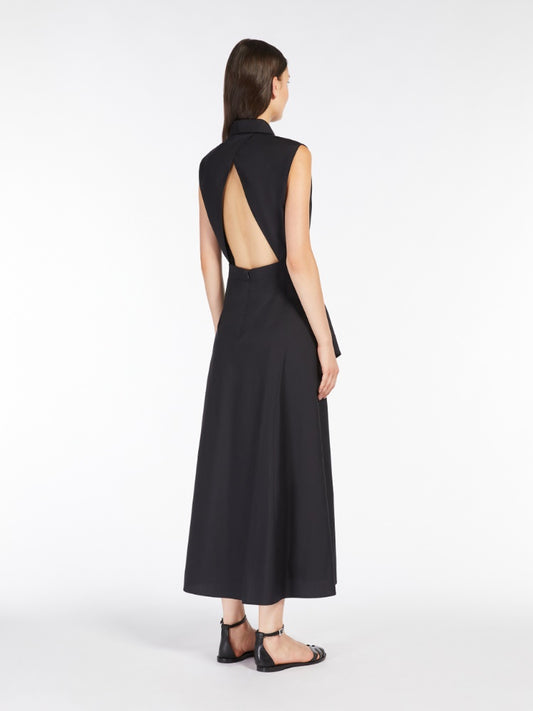 Max Mara KerasMax Mara Keras Poplin A-formet kjole Sort