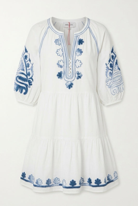 Rose & Rose Sypresskjole Hvit med Denim
