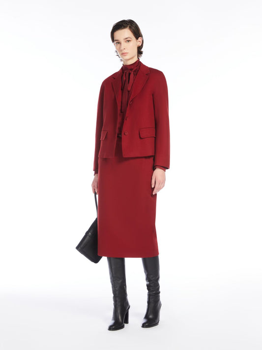 Max Mara Studio Cogne Drapjakke i Ull Bordeaux