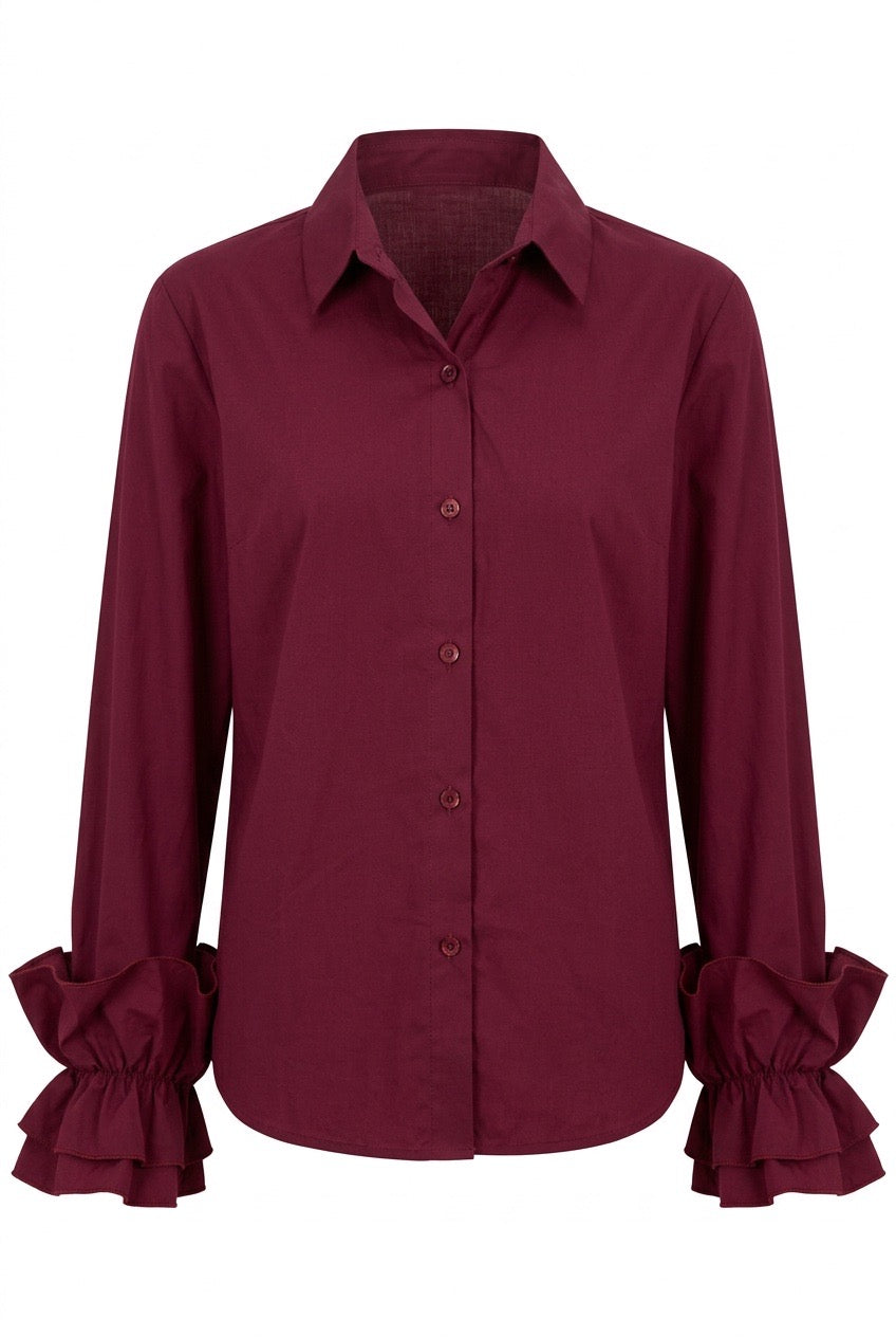 Simplicity Pearl bluse Bordeaux