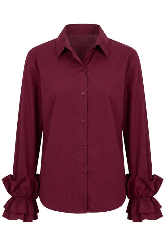 Simplicity Pearl bluse Bordeaux