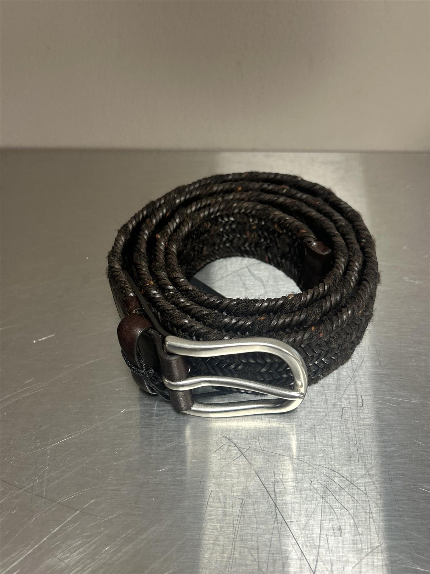 Melange skinnbelte 3,5cm Brun