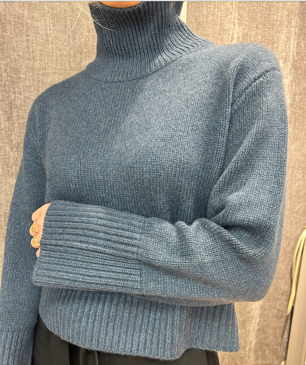 Lisa Yang Fleur cashmere genser Denimblå - ZhosLaila