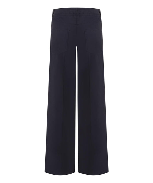 Cambio Adrienne bukse med vid passform lang Mørkeblå