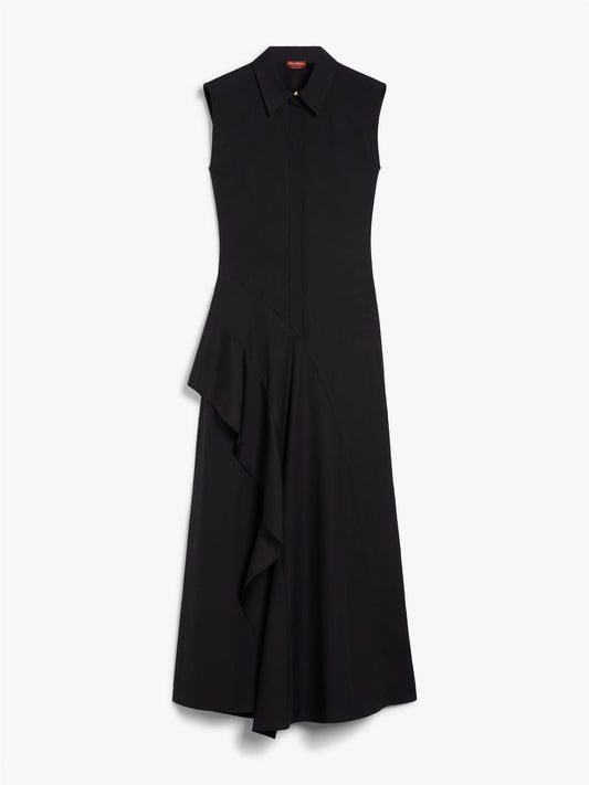 Max Mara KerasMax Mara Keras Poplin A-formet kjole Sort