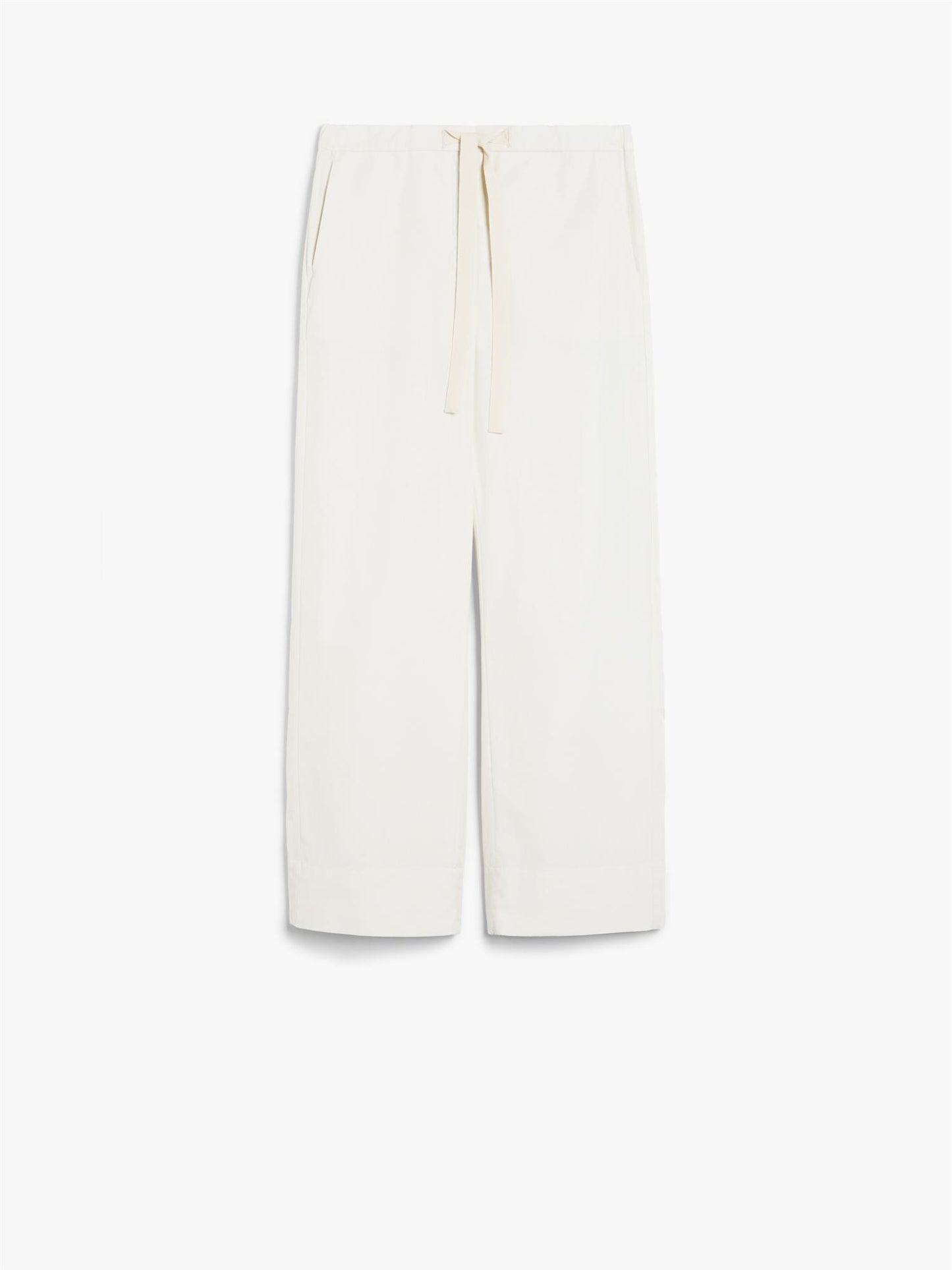 Max Mara Argento Poplin bukse med snøring Off-White