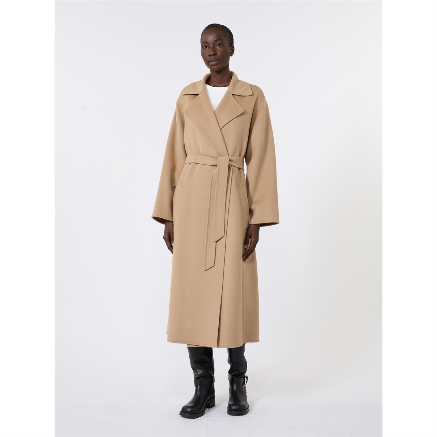 Max Mara Operoso Dobbel ullblandingskåpe Kamel