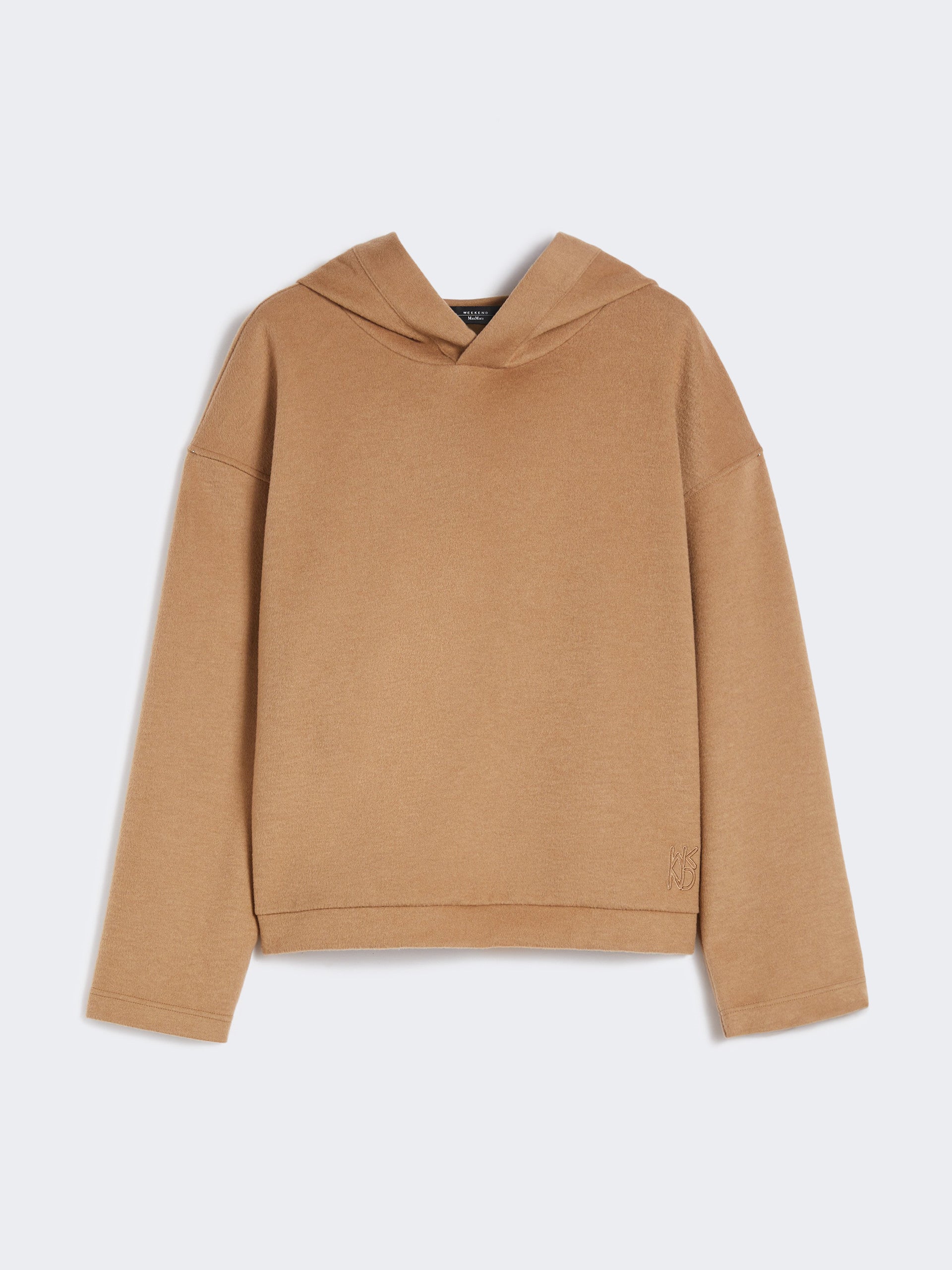 Oscuri hettegenser med drapering i jersey Camel - ZhosLaila