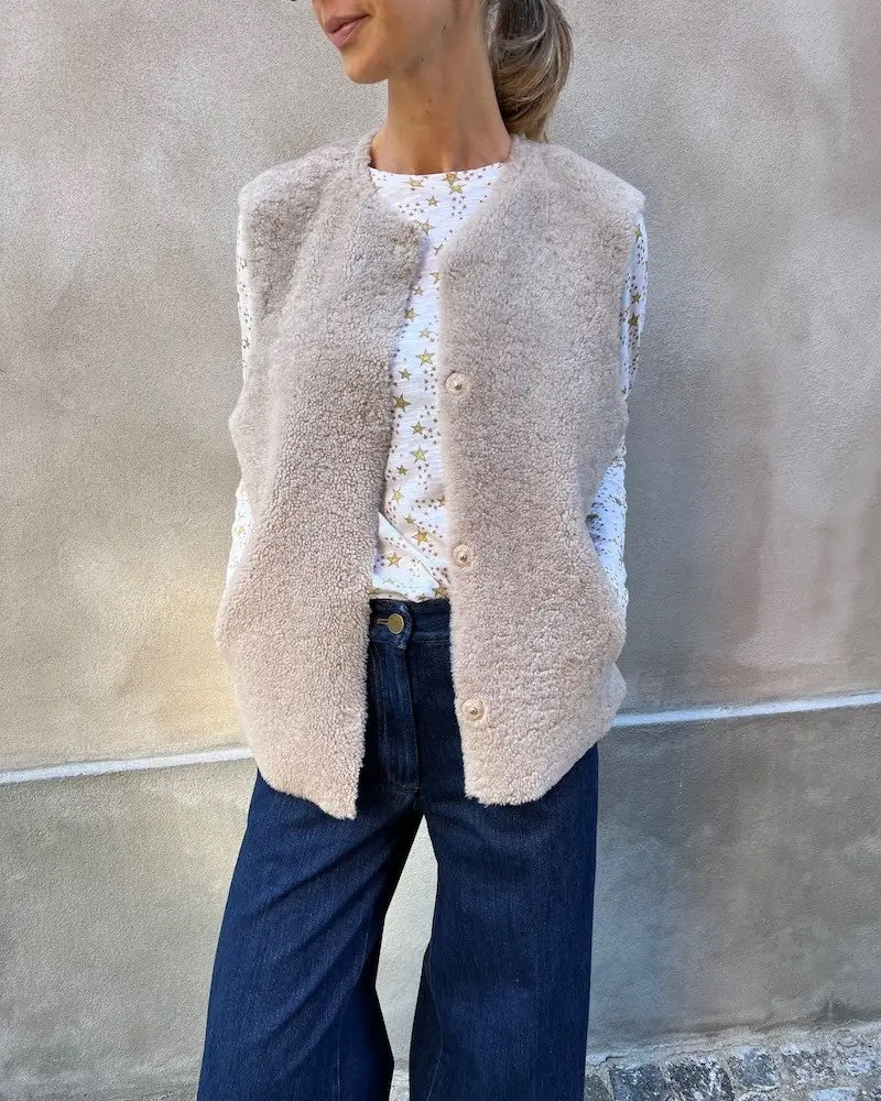 Utzon Heidis vendbar vest Beige