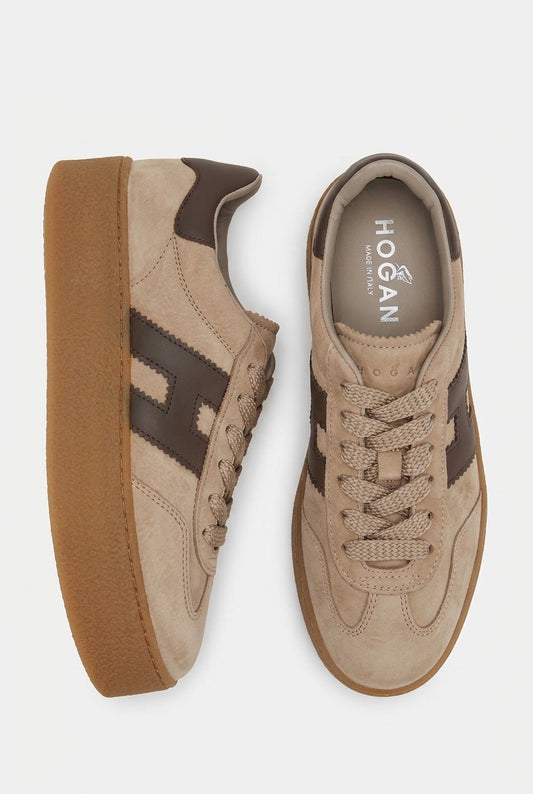 Sneakers oppbygd beige/brun
