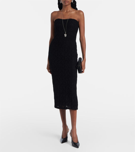Max Mara Luciana Elegant stroppeløs midikjole
