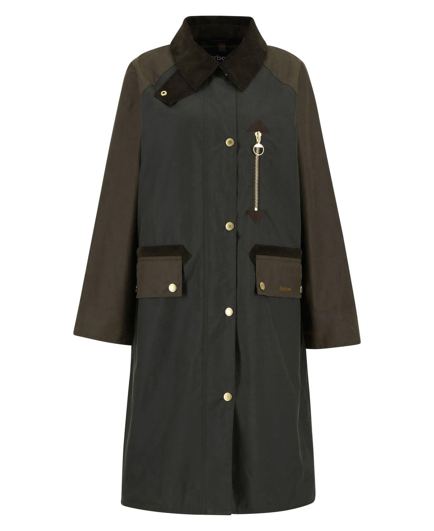 Barbour Evette vokset frakk Oliven