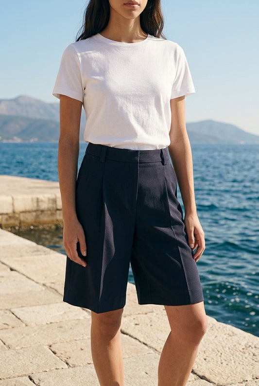 Cambio Anna Bermuda shorts Mørkeblå