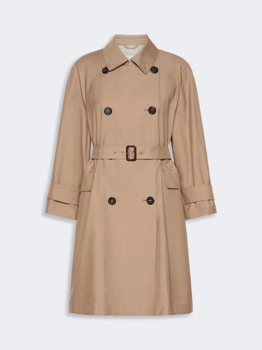 Max Mara Alessio Dobbeltspent trenchcoat i vannavvisende twill Kamel
