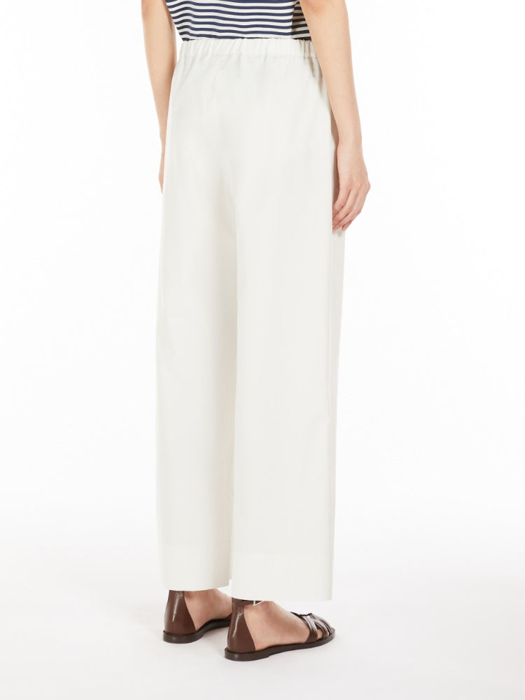 Max Mara Argento Poplin bukse med snøring Off-White