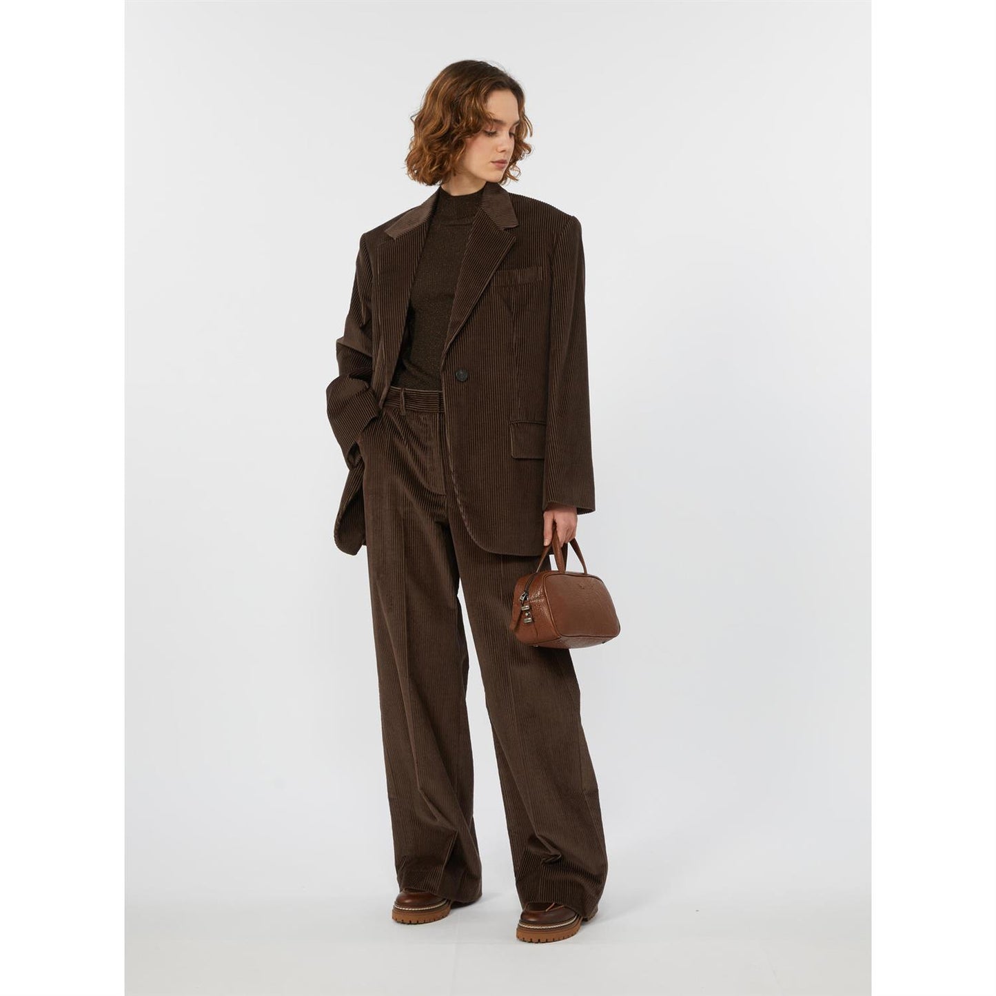 Max Mara Tania Vide kordfløyelsbukser Brune