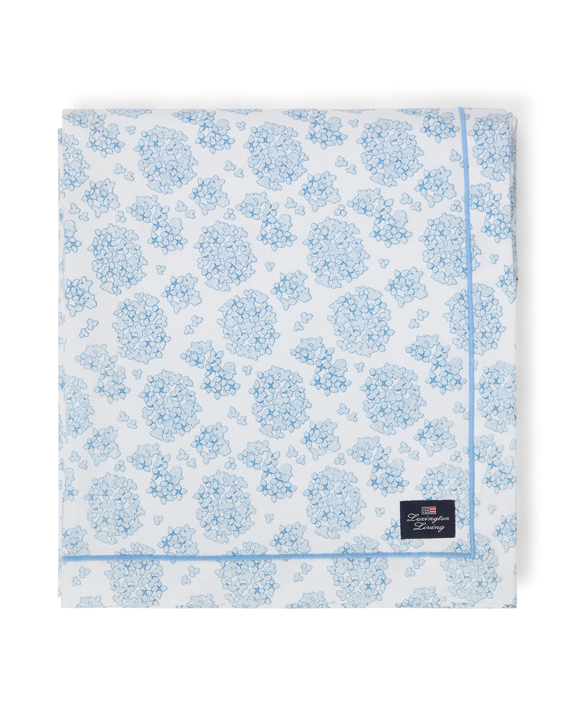 Lexington Home Blomstret økologisk bomullsduk Blå/hvit 150x250cm