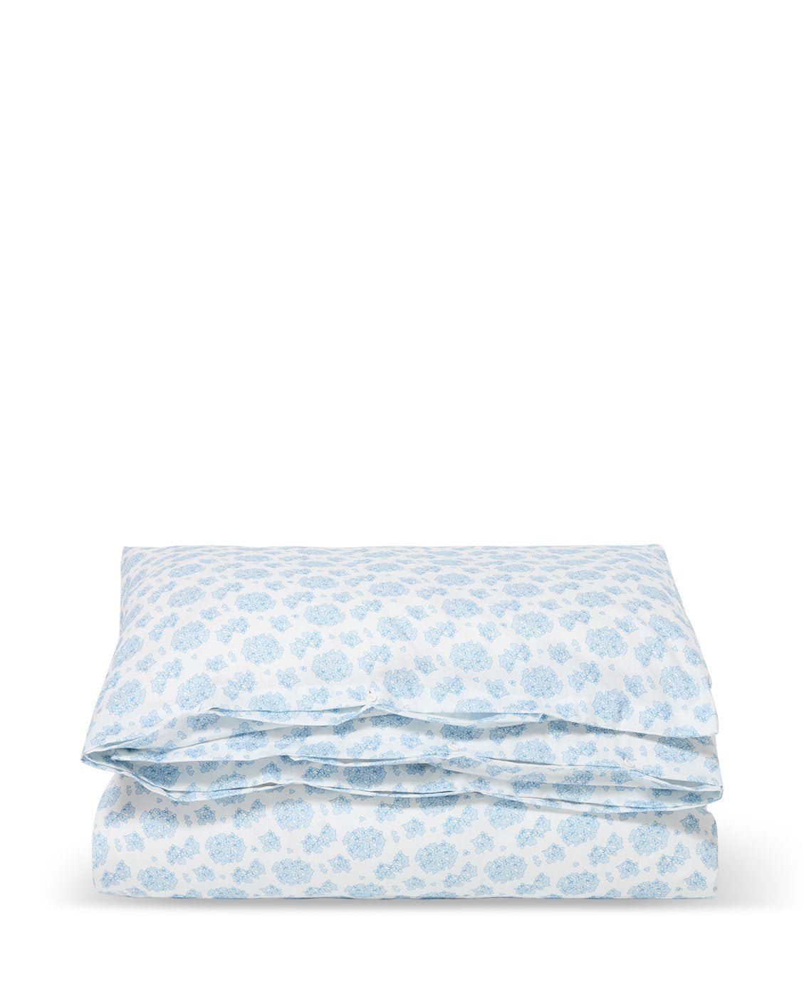 Blomsterprintet sengesett i bomullssateng Blå/hvit 140x220cm