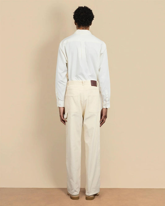 Le Pantalon Baggy fløyelsbukser Ecru/Kremfarget